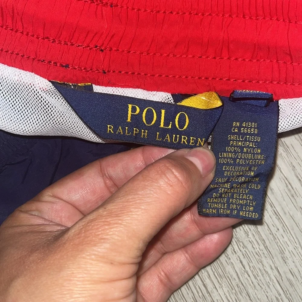 Polo Ralph Lauren swim trunks men sz XL shorts navy/red